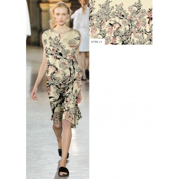 Коприна Valentino цветя и птици